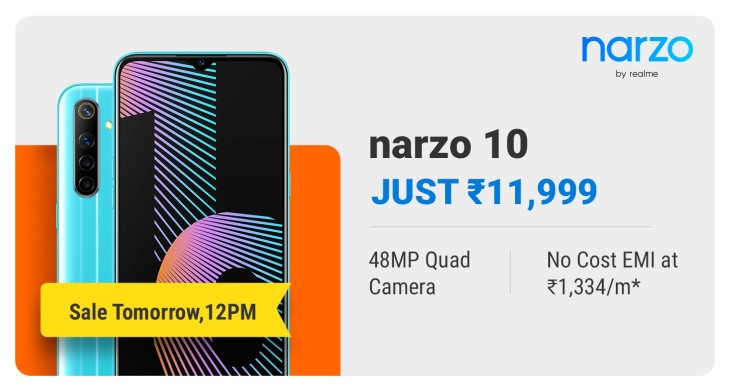Realme Narzo 10 Price in India - Sale Starts Tomorrow at 12 on Flipkart